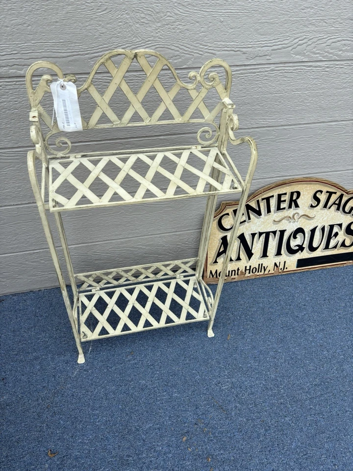 66414 Quality Iron Fold Up Bookcase  Curio Plant Shelf - Image 2 of 4