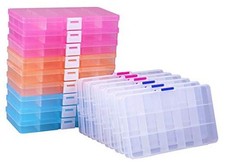15 Pack Plastic Jewelry Box - 15 Grid Organizer Storage Box with Adjustable