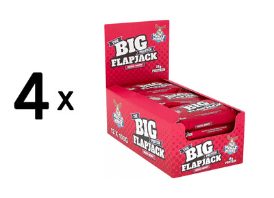 4 x Muscle Moose Big Protein Flapjack (12x100g) Mixed Berry (17,50 EUR/kg)