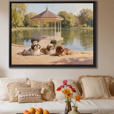 Shih Tzu Oil Painting Canvas Print Dog Wall Art Pet Artwork Living Room Decor