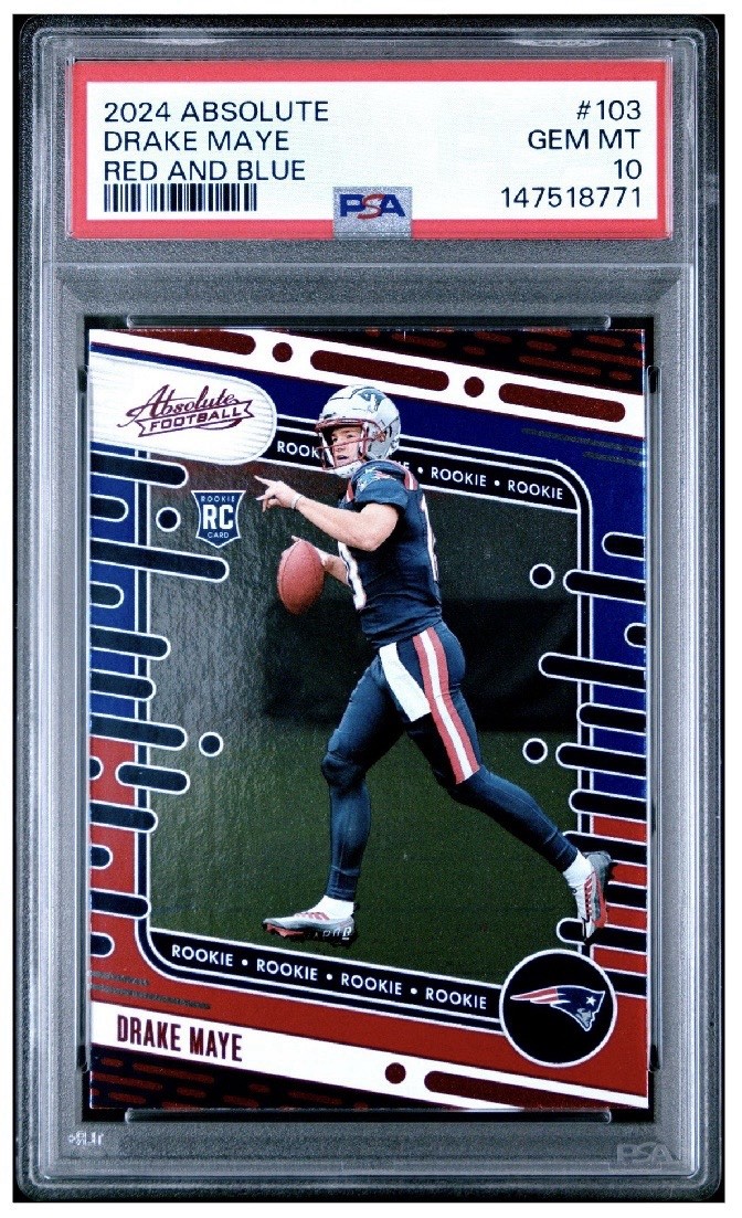 Drake Maye Panini Absolute #103 Red and Blue