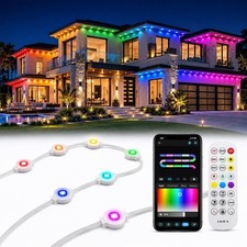 Permanent Outdoor Lights,200FT Smart RGB  IC Eave Lights for House Decor