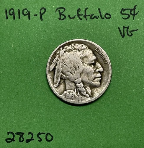 1919 Buffalo 🦬 Indian Head Nickel 5c Vg Very Good