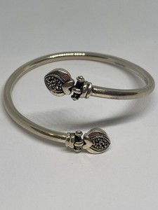 STERLING SILVER BYPASS 15.1g BANGLE BRACELET 925 FINE JEWELRY MARCASITE