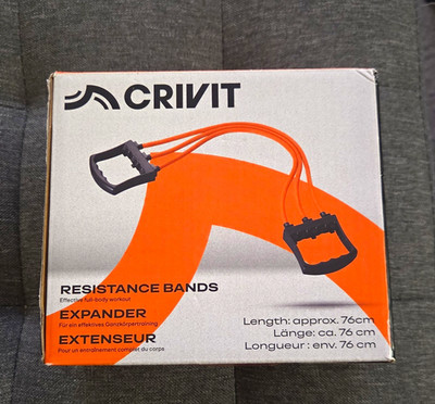 CRIVIT Expander Widerstandsband 76 cm Orange/Schwarz Gummi Heimtraining IAN