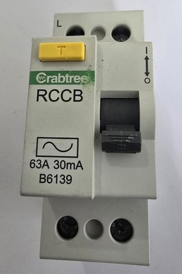CRABTREE STARBREAKER 363/030 63A 30mA DP RCCB 2 POLIG IEC/BSEN 61008 RCD RCCD