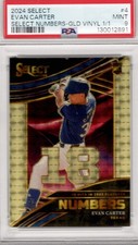 2024 Select Evan Carter Select Numbers Gold Vinyl 1/1 PSA 9