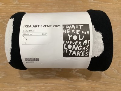IKEA STEFAN MARX LIMITED EDITION BLACK & WHITE BLANKET ART EVENT