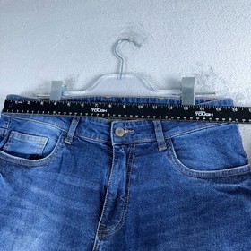 Nuon Rodeo Crop Jeans Distressed Medium Wash Mid Rise Women's Blue Size W34