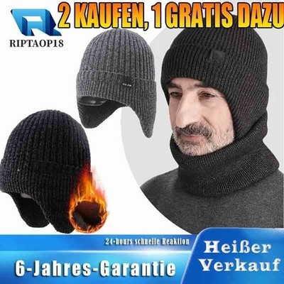 Wintermütze Mit Ohrenschützern Strickmütze Wind Und Kältefest Ski-Gehörschutz