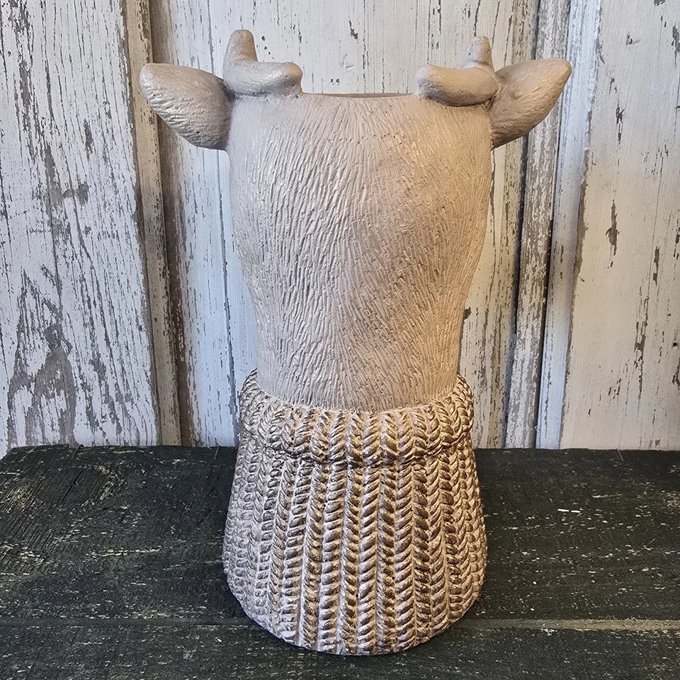 Napco Whimsical Deer Head Vase Planter Glasses Sweater Knit Home Decor Funky - Image 4 of 4