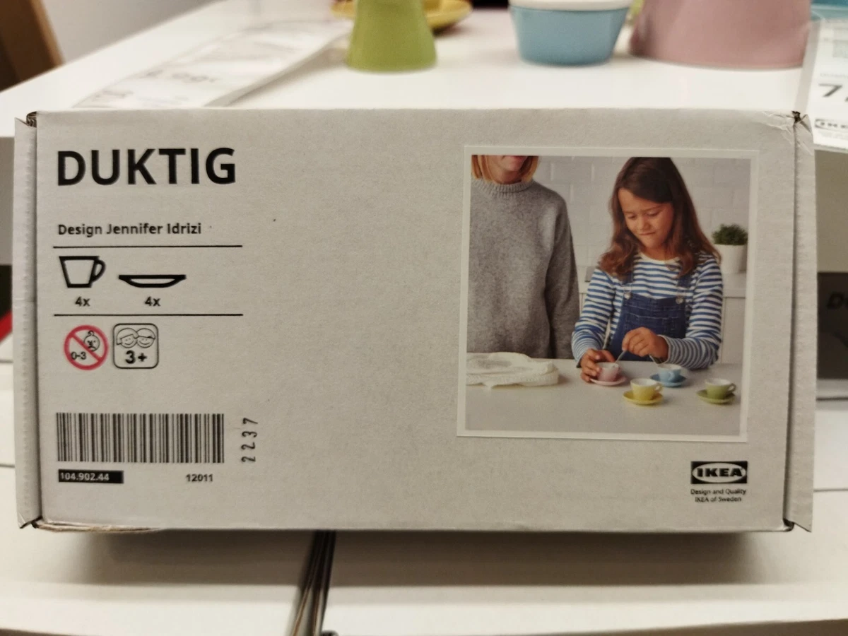 DUKTIG 8-piece cup/saucer playset, mixed colors - IKEA