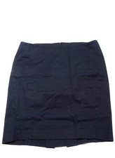 bebe Size 4 Navy Blue Mini Short Straight Lined Skirt Back Zip and Pleat