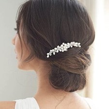 Crystal Bride Wedding Hair Comb Bridal Hair Pieces Pearl Hair Accessories for...