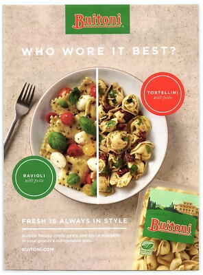 2018 Buitoni Fresh Pasta Print Ad, Who Wore it Best? Ravioli or Tortellini Pesto
