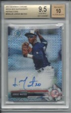 JORGE MATEO 2017 BOWMAN CHROME MEGA BOX REFRACTOR PROSPECT AUTO BGS 9.5 w/ 10 AU