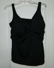 Women's Black Tankini Swim Top Size 16W-NWOT