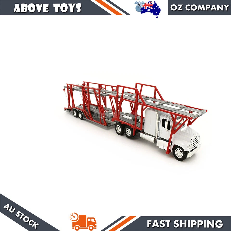 New Ray 1:32 Scale Freightliner Classic XL Car Carrier Truck Model Toy White - Image 4 of 4