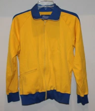 vintage 1970s Continental Leisure Sports tennis track jacket yellow/blue *READ*