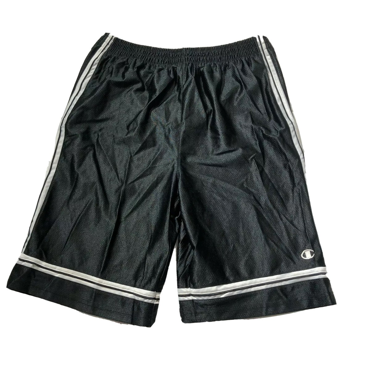 Champion Mens Athletic Shorts Black White Size Extra Large XL