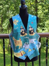 Encore - Silkscapes - Hand Painted Doggie Vest (nos) Size Large - Beautiful