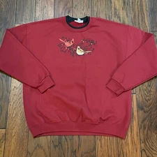 VTG Cardinals Red Birds Country Store Grandma Sweatshirt Cottagecore Sz XL