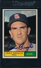 1961 Topps #420 Ernie Broglio Cardinals Signed Auto *43738