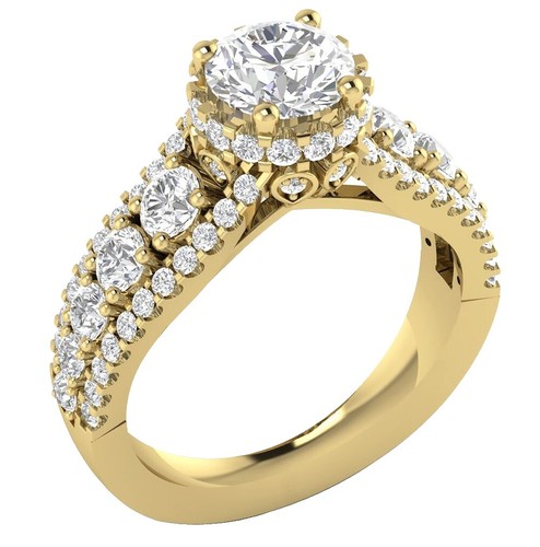 I1 G Solitaire Anniversary Ring 0.35 Ct Round Diamond Six