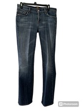 7 For All Mankind Jeans Womens 30 Blue Bootcut Low Rise Dark Wash Denim