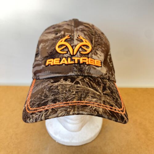 RealTree Camo Camouflage Signature Stretch L/XL Flex Fit Hat Hunting Orange - Picture 2 of 8