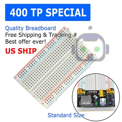 400 Tie Point Solderless PCB MB-102 MB102 BreadBoard DIY USA