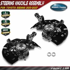 2pcs Front L & R Steering Knuckle & Wheel Hub Bearing Assembly for Toyota Sienna