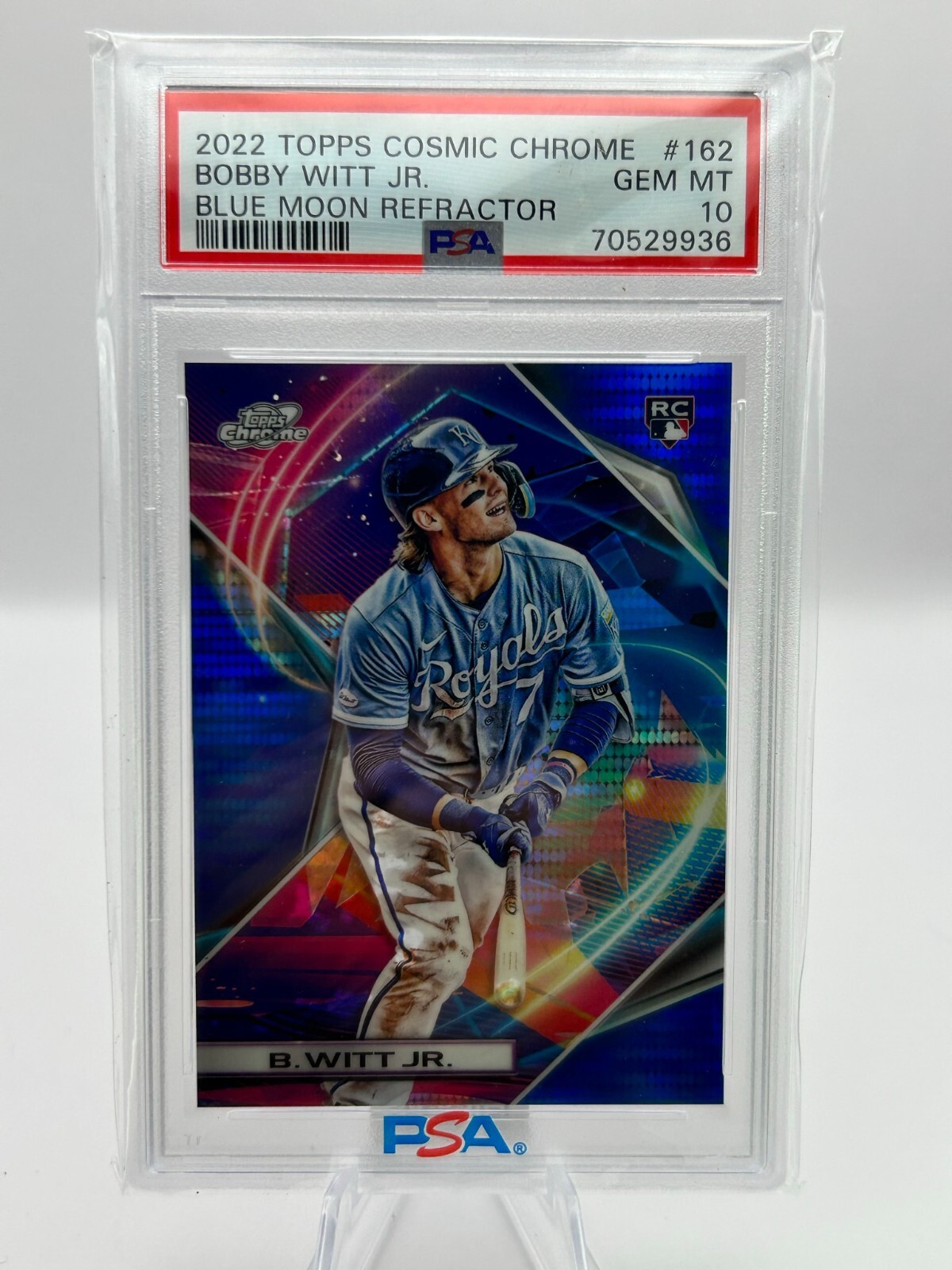 BOBBY WITT JR 2022 TOPPS CHROME COSMIC BLUE MOON REFRACTOR 39/99 PSA 10 #162 JC