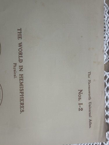 Harmsworth Universal Atlas No's 1 - 2 The World In Hemispheres Genuine Map - Picture 2 of 6