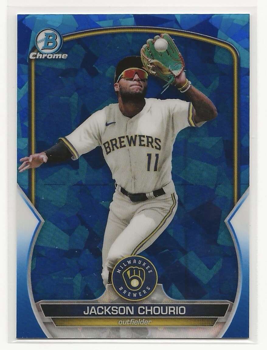 2023 Bowman Chrome Sapphire Jackson Chourio Image Variation SP #BCP-246 Brewers