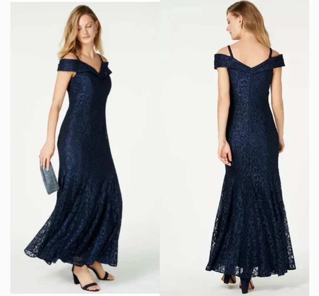 R&m richards long lace evening gown cheap