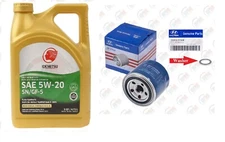 GENUINE Oil Filter 26300-35504 + 5 QTS. IDEMITSU 5w-20 Oil for Hyundai & Kia