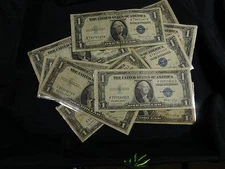 $1 Silver Certificates - Circulated 1935 and 1957 mix