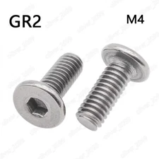 Titanium GR2 Hex Socket Utrathin Flat Head Screws M2.5 M3 M4 M5