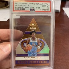 De'AARON FOX 2017-18 CROWN ROYALE CHOICE DIE CUT ROOKIE  10/99 PSA 10 POP 1
