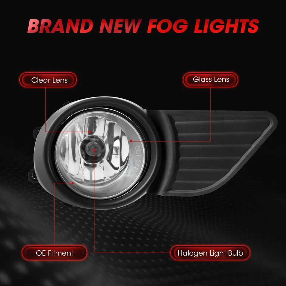 Fit For 2011-2017 Toyota Sienna Front Bumper Fog Lights 1 Pair Left+Right Foto 3 de 4