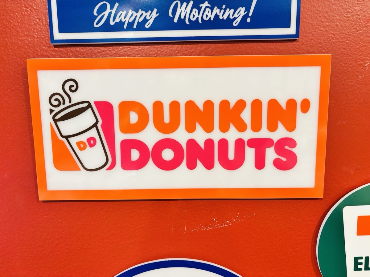 Handmade Dunkin Donuts Acrylic & Vinyl Sign Beautiful, Vivid