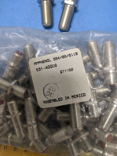 CONECTOR RF ANFENOL 531-4008, CONECTOR ADAPTADOR CONNN F 75 OHM (2 PIEZAS) - Imagen 4 de 4