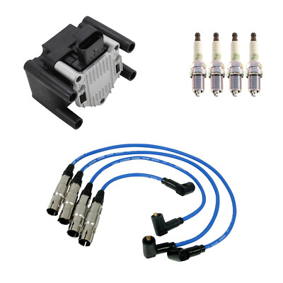 NGK Ignition Coil Wires 4 Platinum Spark Plugs Kit For Golf Jetta 2.0 L4 AEG