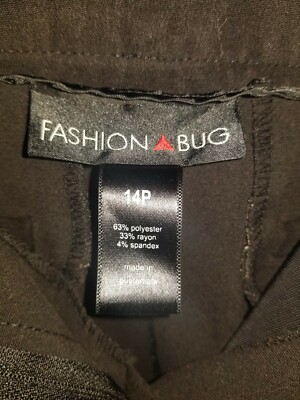 fashion bug dress pants FASHION BUG BLACK/PIN STRIPE DRESS PANTS SZ 28 [89]