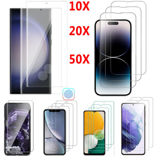 Wholesale Bulk Lot Tempered Glass Screen Protector for iPhone Google Samsung S24