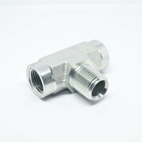 Steel 1/2 Npt Male to Female Branch Tee Pipe Fitting Fuel Air Oil Gas FasParts - Picture 2 of 6