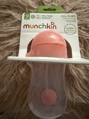 Munchkin Any Angle Sippy Cups for Toddlers, Spill Proof Weighted Straw Cup with