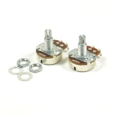 A pair of 500K A B Control Pots Split Shaft Potentiometer 18mm Shaft Full Size