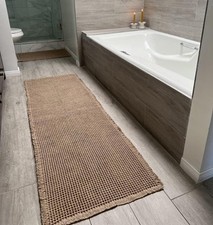 Waffle Bath Mat, Super Absorbent Non-Slip Bath Mats for Bathroom Floor, Machi...